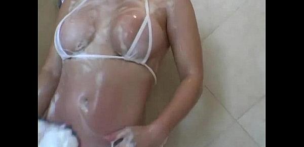  Busty Blonde Cutie Lets Us In On Her Shower Moments